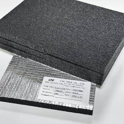 Ημιανοιχτό κύτταρο PO Foam μαύρο ηχητικό μονωτικό φύλλο με πλάκα αλουμινίου και αυτοκόλλητη βάση αποτελεσματική μείωση θορύβου θερμική μόνωση για συστήματα αεραγωγών και γενικές κατασκευές