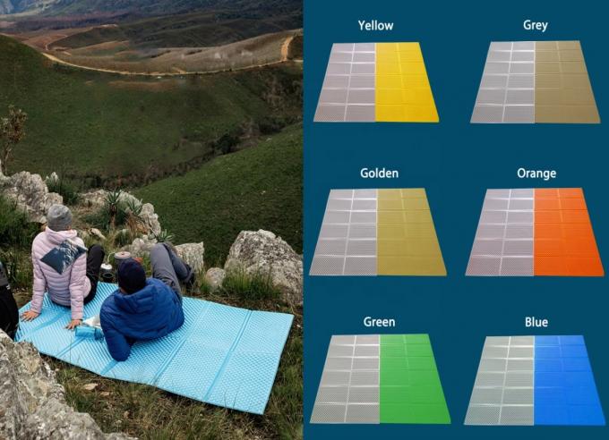 Χονδρικό διπλό αναδιπλούμενο στρώμα ύπνου λευκό αλουμινένιο φιλμ κλειστό κελί IXPE XPE αφρό υπνοδωμάτιο για αδιάβροχο κάμπινγκ 2 άτομα 0