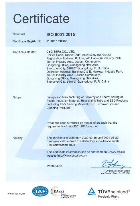 Διασταυρωμένο Κλειστό Κελί Πολυολεφίνης Φόμις XPE / IXPE Θερμική Απομόνωση φύλλο για την Κατασκευή & HVAC 25